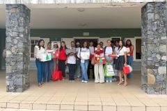 Arrivée à l'Ehpad pour la remise des cadeaux